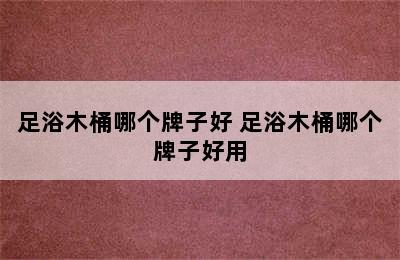 足浴木桶哪个牌子好 足浴木桶哪个牌子好用